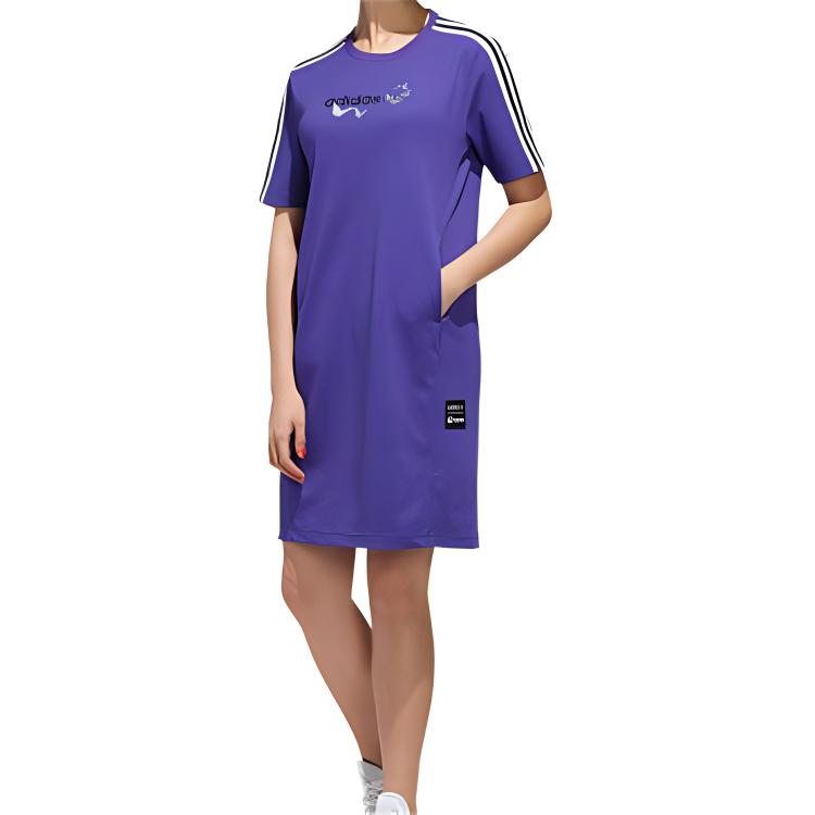 Adidas Neo X HONOR OF KINGS Short Sleeved Dress Women's Purple — фото 4