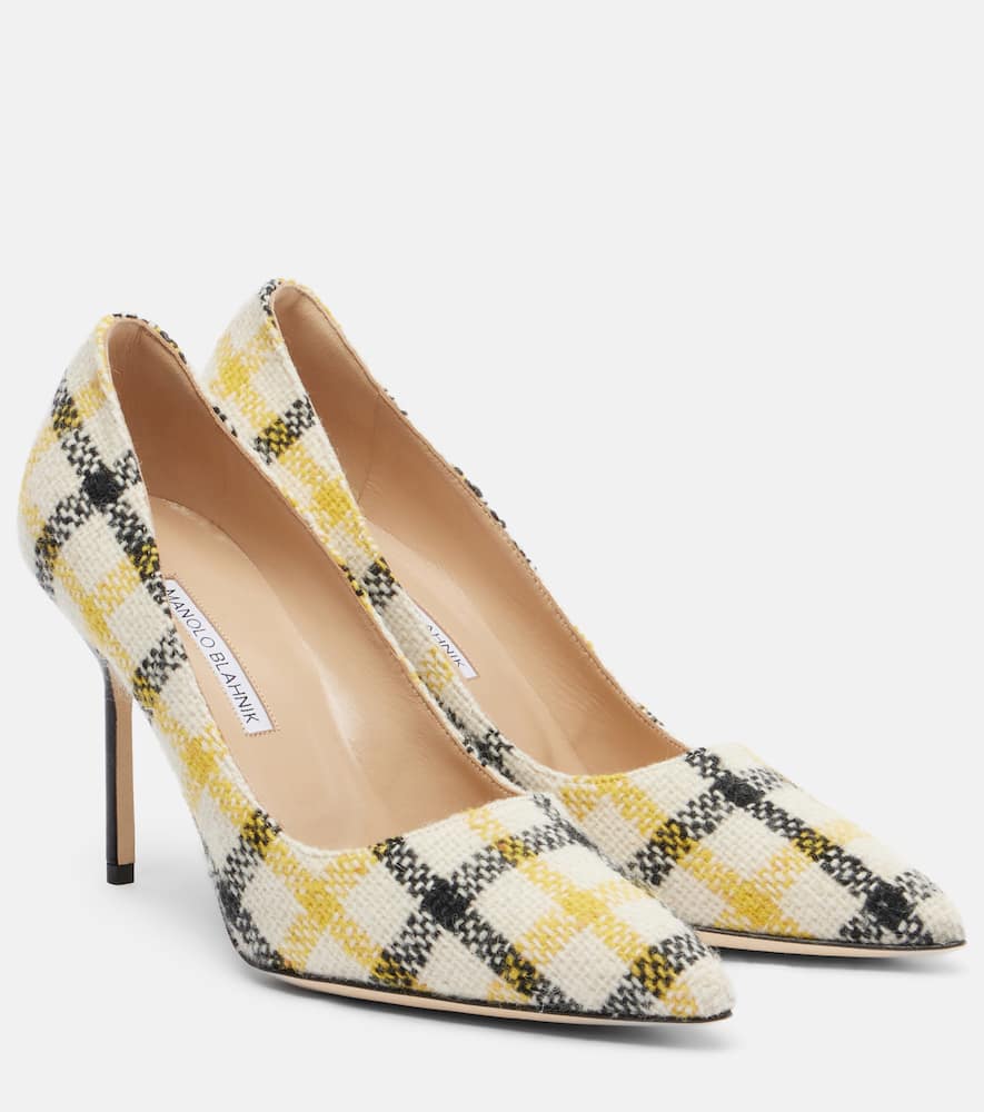 Балетки BB 90 в клетку Manolo Blahnik, Ywov 977S/Blck 0015
