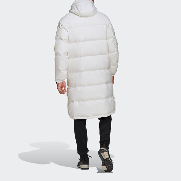 Пуховик adidas Stay Warm Sports hooded down Jacket White, белый — фото 4