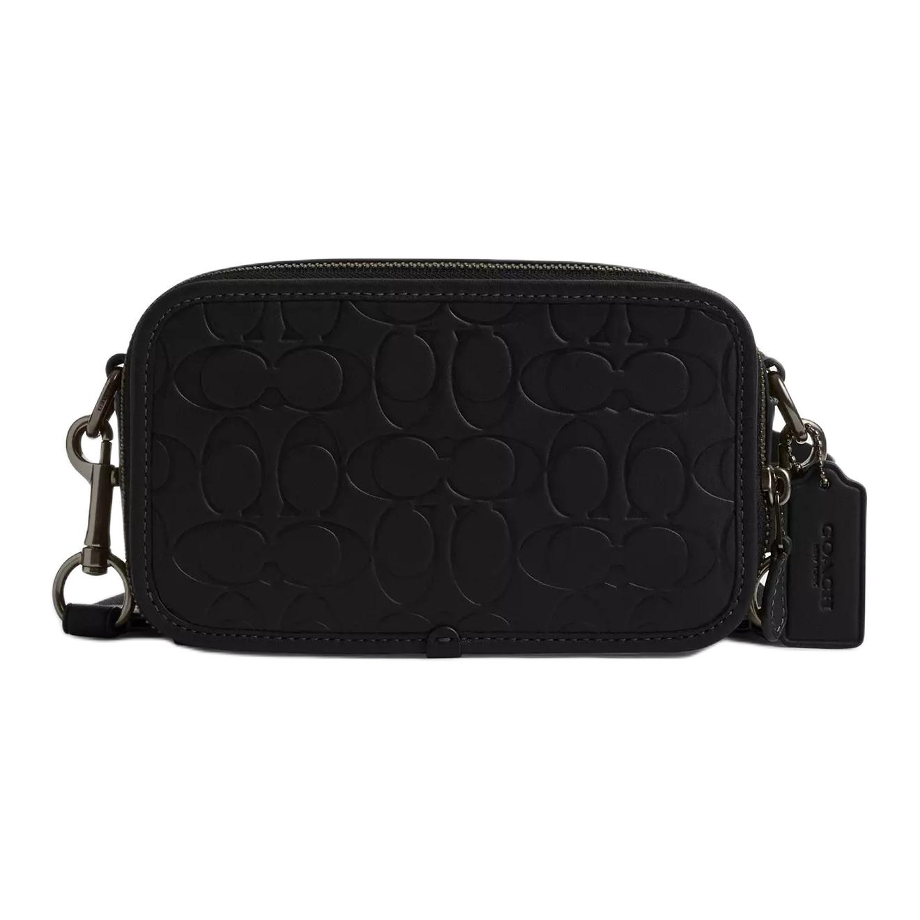 

COACH Кожаная наплечная сумка, маленькая кроссбоди для мужчин, черная