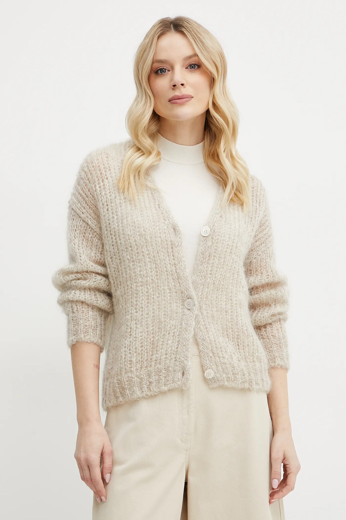 

Шерстяной кардиган Weekend Max Mara, бежевый