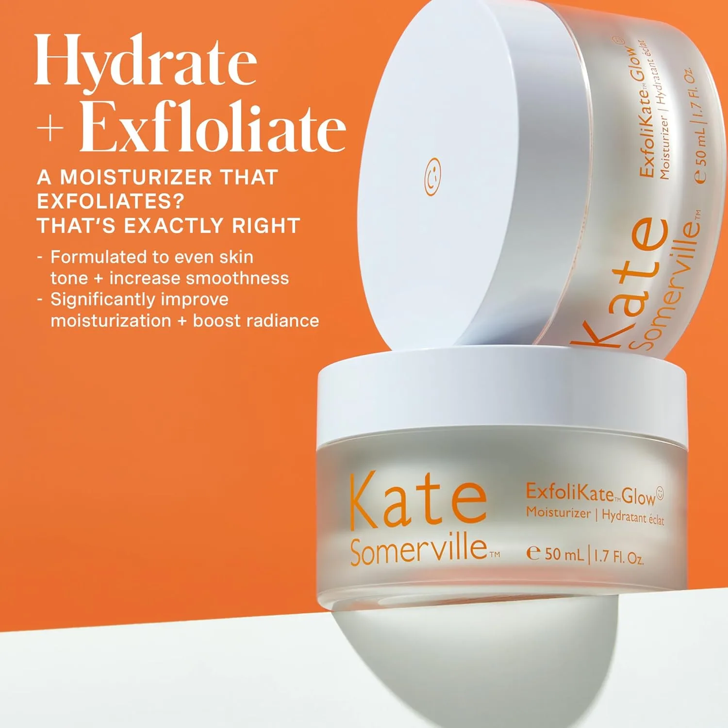 Увлажняющий крем для лица Kate Somerville ExfoliKate Glow - клинически разработанный крем для ежедневного применения, мягко отшелушивает и увлажняет, 50 мл (упаковка из 2 шт.) — фото 3