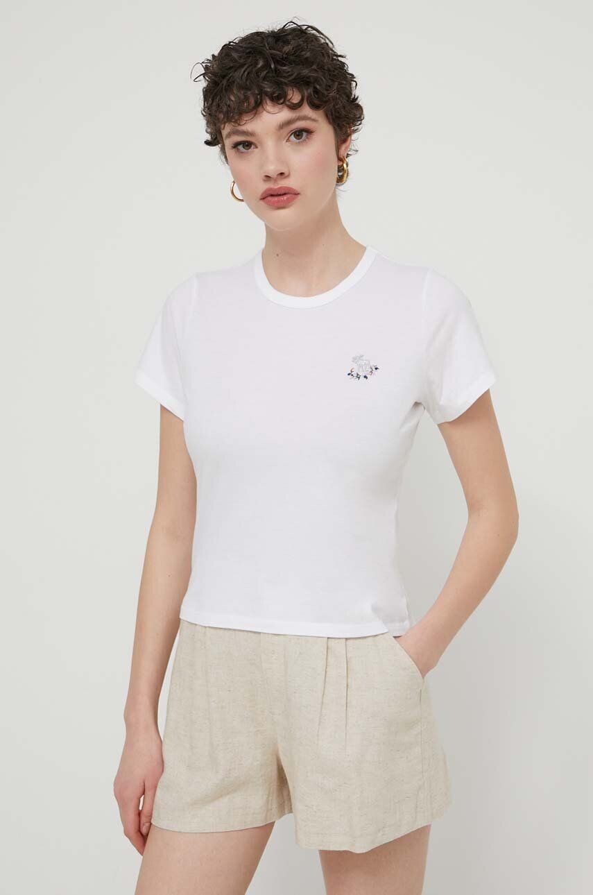 

Хлопковая футболка Abercrombie & Fitch, бежевый