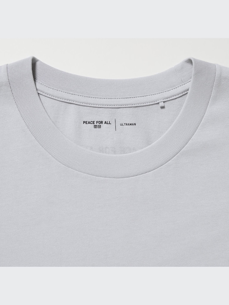 Футболка с графическим рисунком peace for all ultraman Uniqlo, цвет 02  серый — фото 4