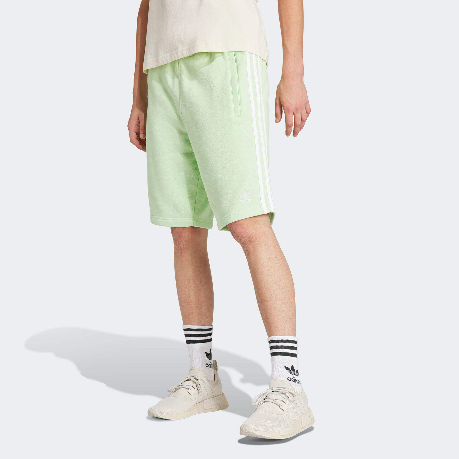 Повседневные шорты с тремя полосками, мужские, зеленые Adidas Originals, зеленый — фото 2