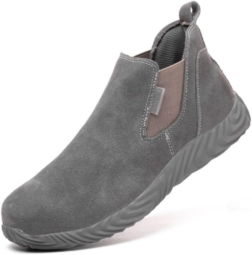 

Ботинки Airloc с зимним стальным носком для мужчин и женщин, неразрушимые защитные ботинки, огнестойкая обувь для строительства, удобные ботинки средней высоты без шнурков, серый