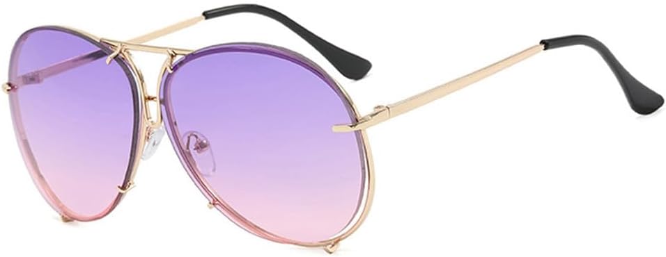 

Солнцезащитные очки UV400 — увеличенного размера, в ярких металлических цветах, для женщин и мужчин, для бега и занятий спортом на открытом воздухе generic, Gold-purplepink.