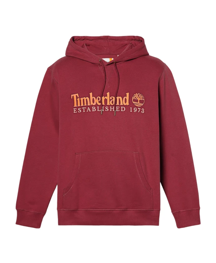 

Толстовка с вышитым логотипом и начесом на спине. Timberland, красный