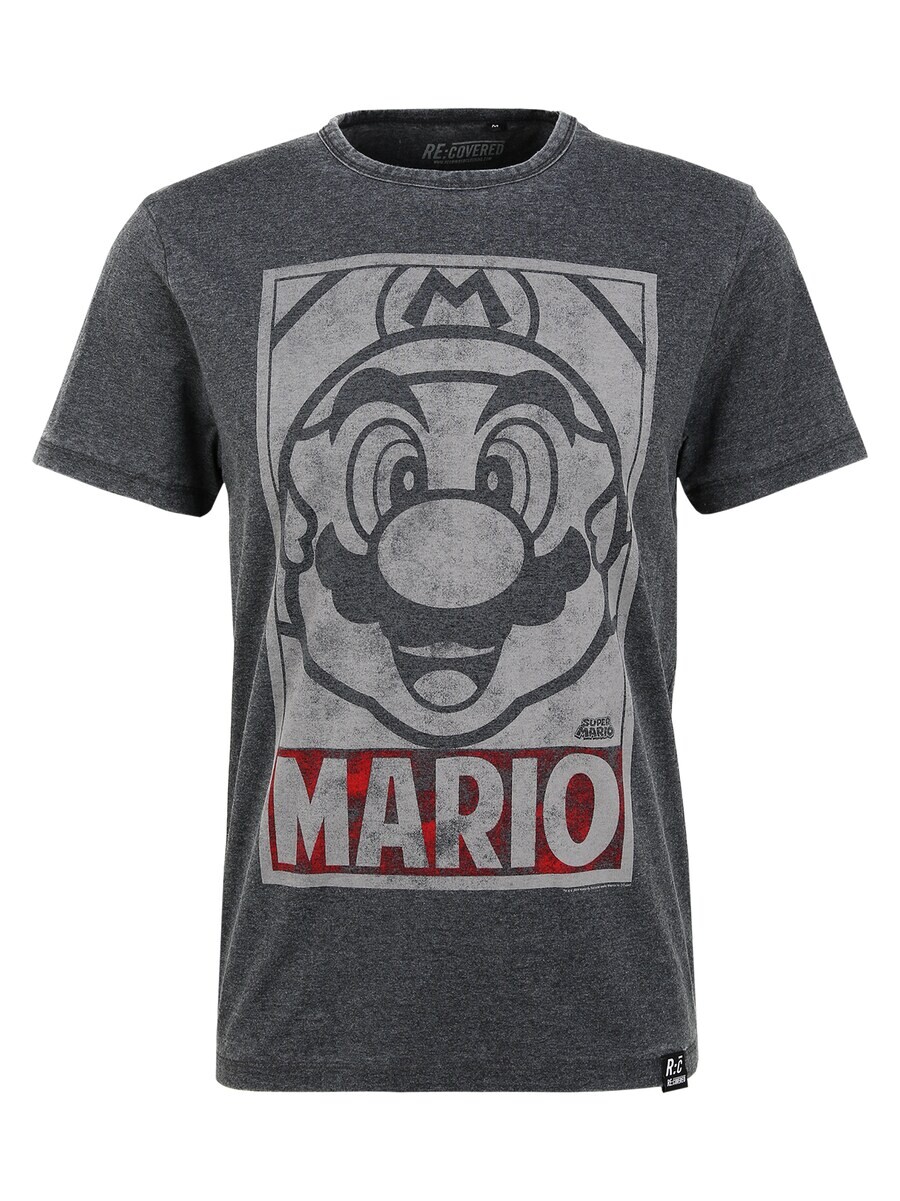 

Классическая футболка Recovered Shirt Super Mario Vintage Tonal Face, серый