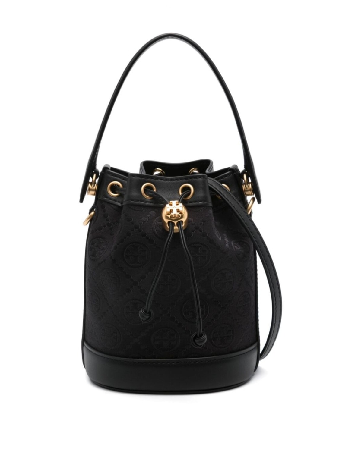 

Tory Burch mini T Monogram jacquard bucket bag, черный