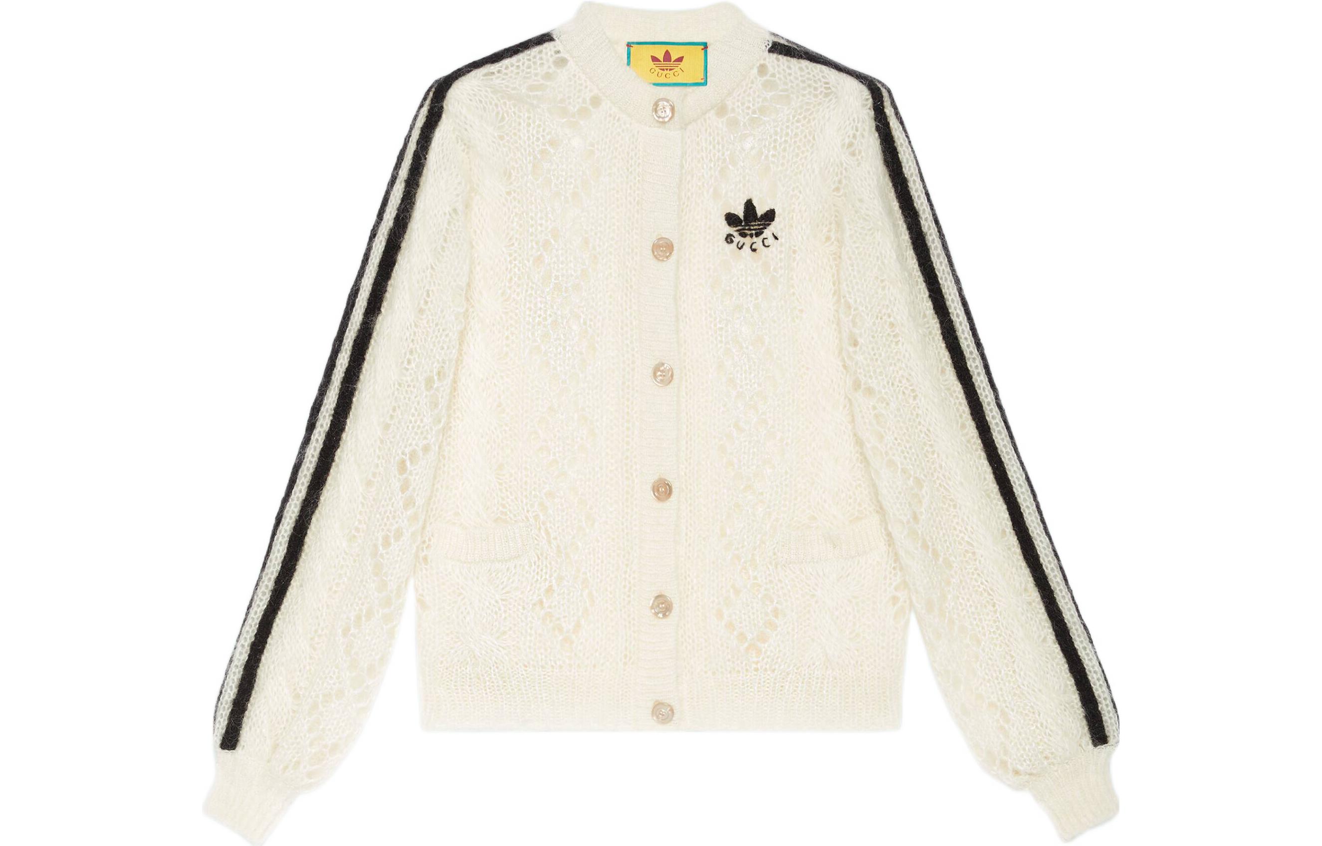 

GUCCI Вязаный кардиган X Adidas Mohair Knit цвета слоновой кости