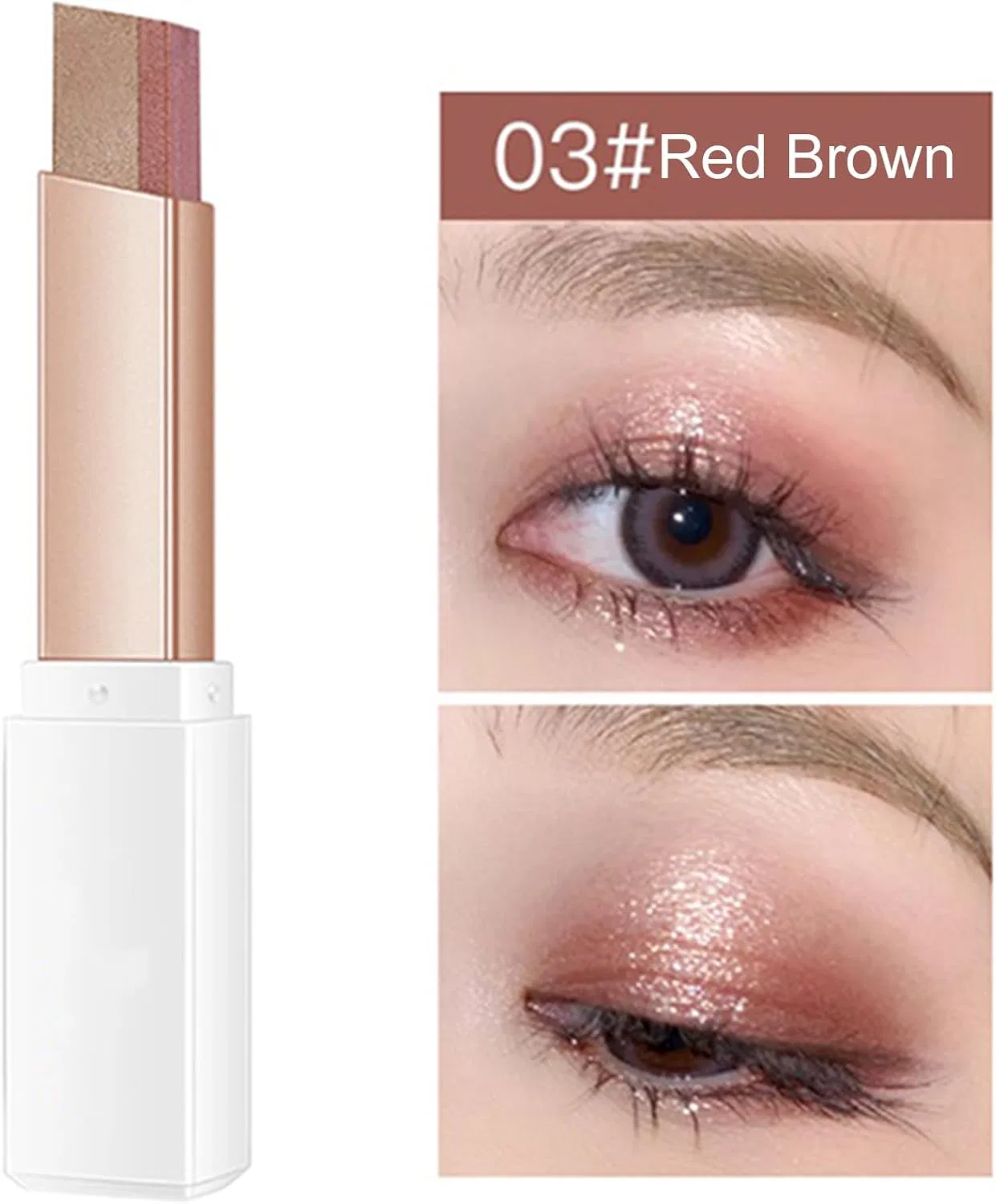Тени для век двуцветные стик Red Brown No brand — фото 2