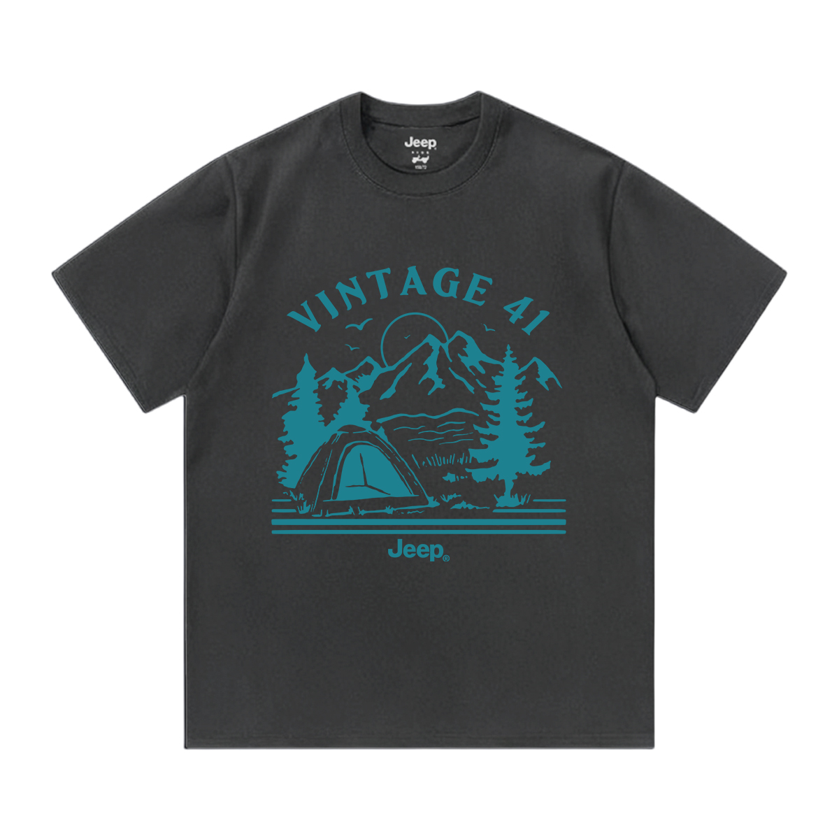 

Футболка для школьников с круглым вырезом Moderate Jeep, темно-серый