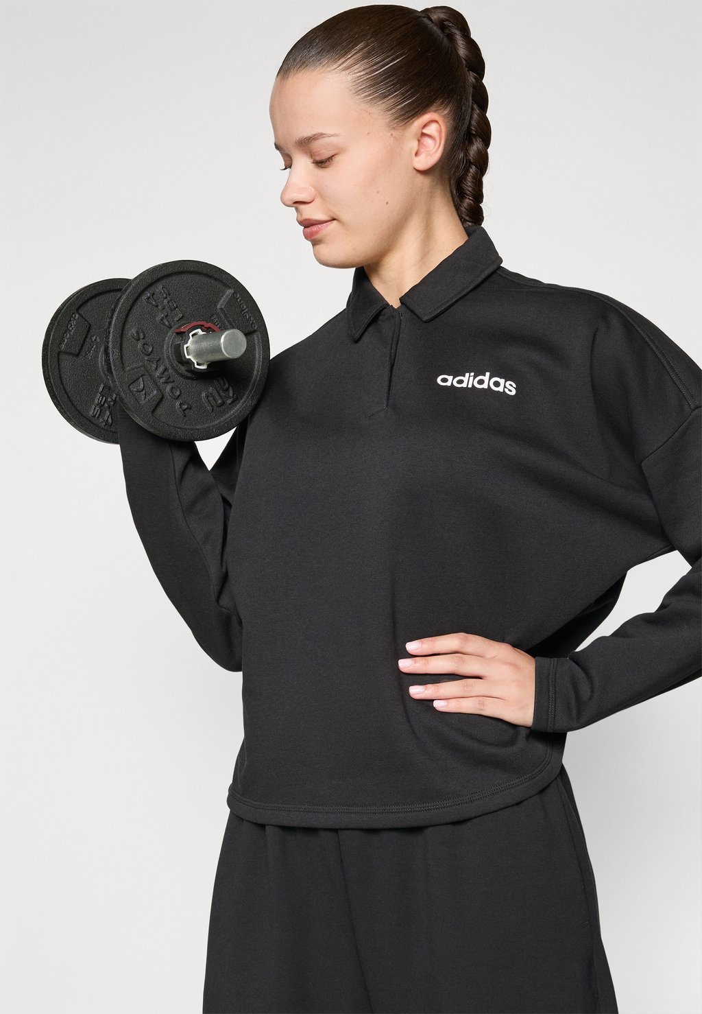 Поло Adidas Sportswear, черный — фото 4