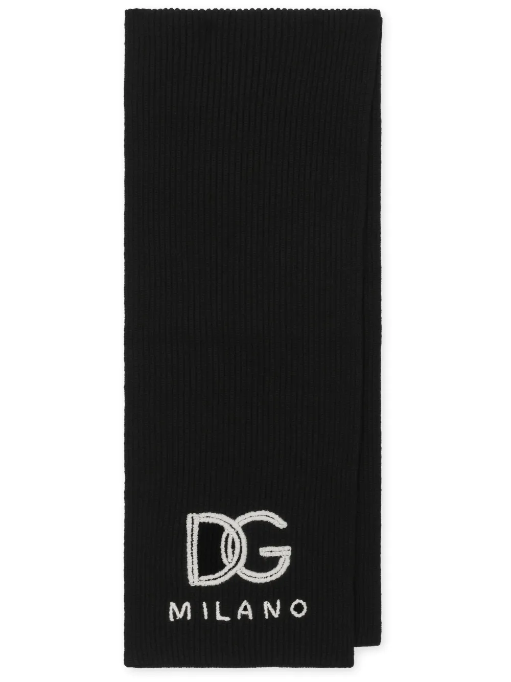 

Кашемировый шарф с вышитым логотипом DOLCE & GABBANA, черный