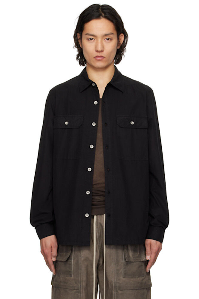 

Черная голливудская рубашка Rick Owens DRKSHDW