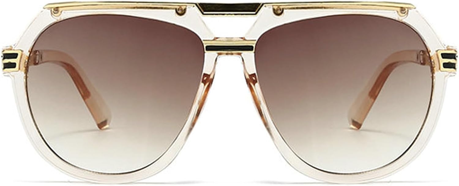 

Солнцезащитные очки Helena Retro с двойной перемычкой, увеличенного размера, в стиле «пилот», модные градиентные очки для женщин и мужчин с защитой от УФ-излучения UV400, трендовые очки для активного отдыха, C6