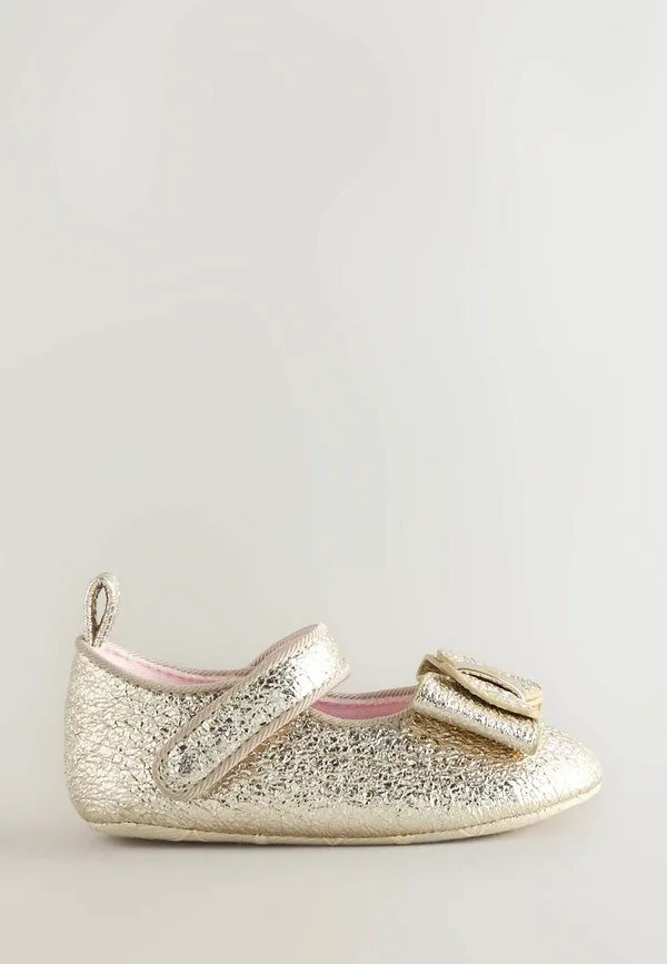 Детские туфли-мэри-джейн стандартного кроя с бантом Baker By Ted Baker, Gold — фото 4