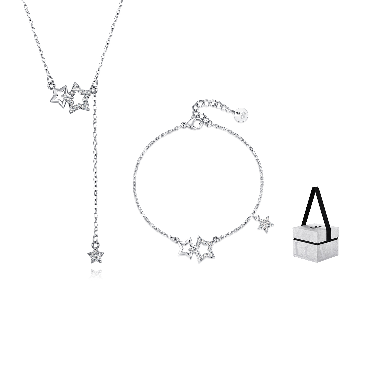 

Женское ожерелье из сплава Zeroline, 【Gift Box】Star Necklace + Bracelet