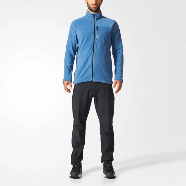 Куртка adidas Casual Sports Fleece Stand Collar Slim Fit Jacket Blue, синий — фото 3