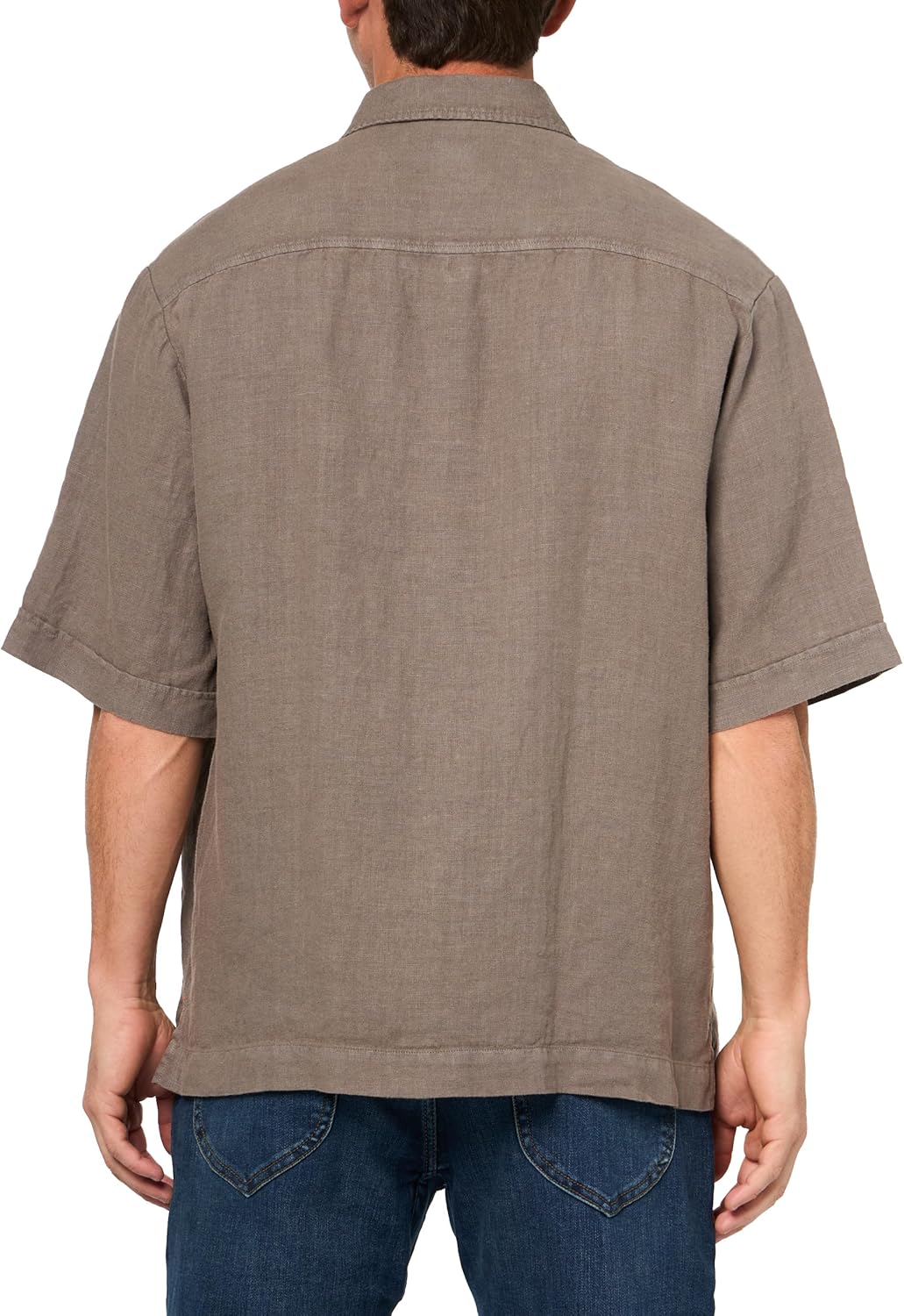 BOSS Мужская льняная рубашка с коротким рукавом на пуговицах, Smoke Rust — фото 2
