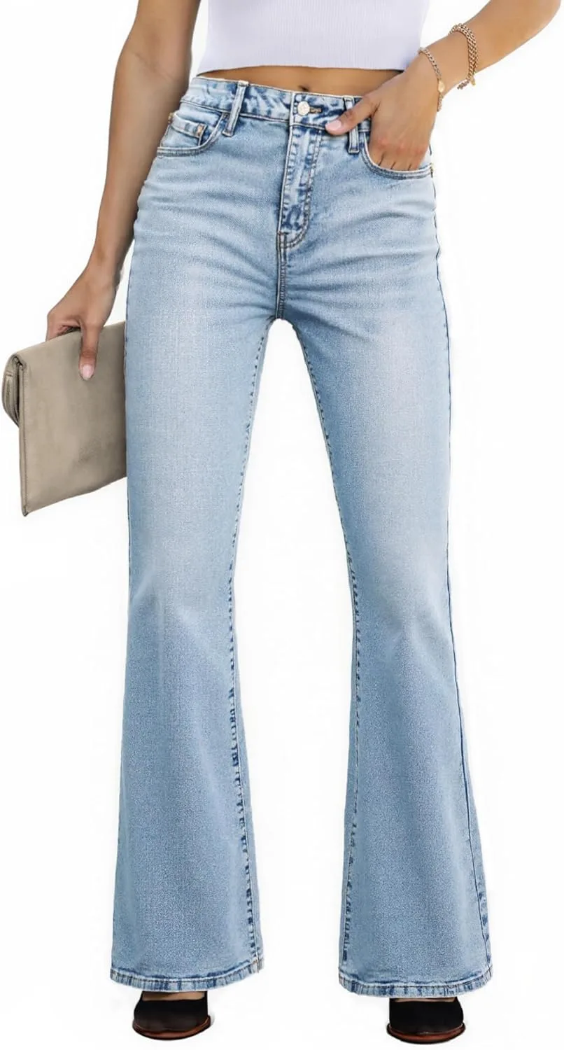 

EMMIOL Flare Jeans для женщин, Mid-High Waist, Bootcut, Stretchy Denim