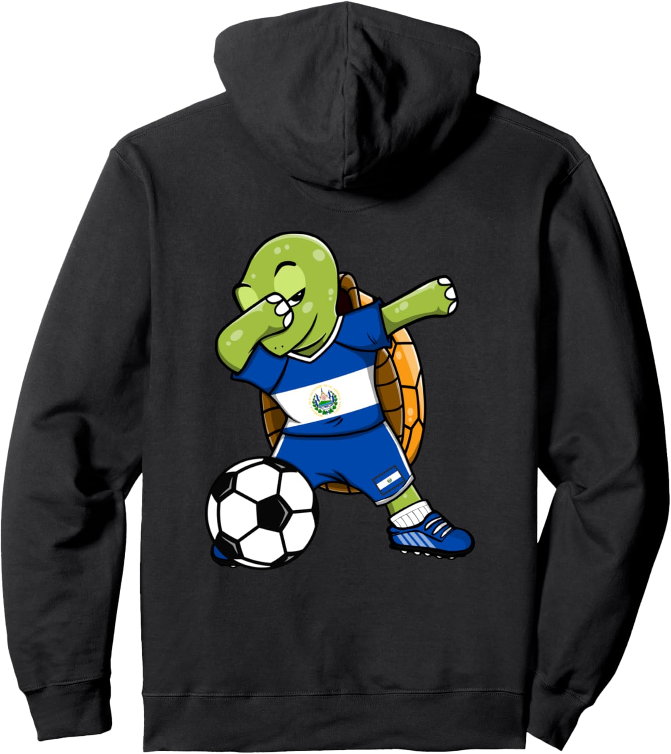 

Забавная толстовка с изображением черепахи для болельщиков футбола Сальвадора, толстовка с изображением черепахи, танцующей в стиле «даб» с флагом Сальвадора Teeisle El Salvador Football, черный
