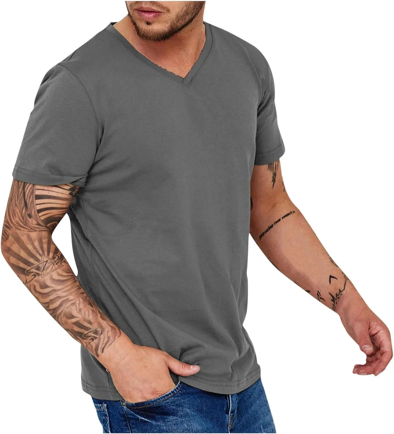 

Мужская футболка V-образного выреза с коротким рукавом