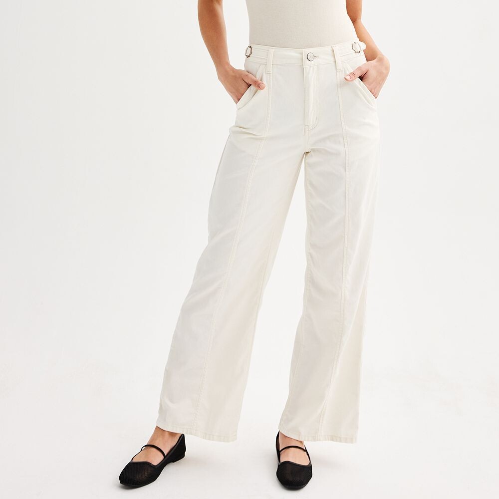 

Широкие брюки SO с высокой посадкой для юниоров, цвет Ivory Silk