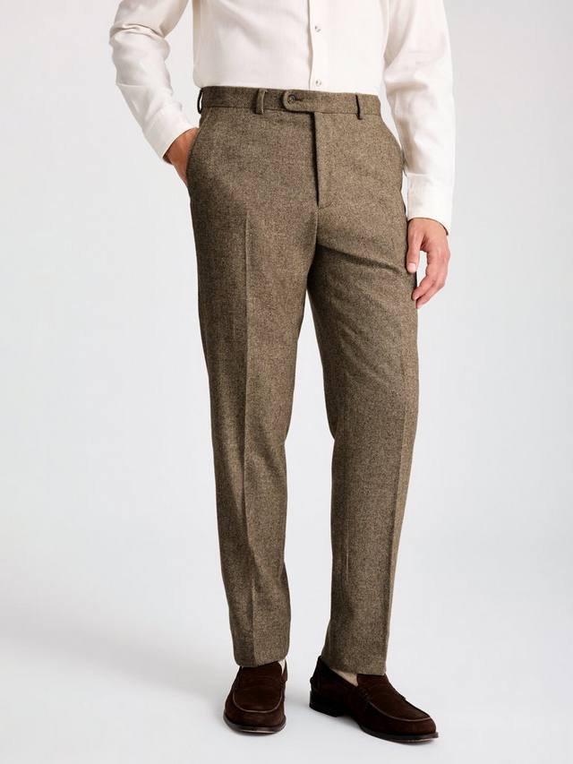 

Брюки из шерстяной ткани в ёлочку с приталенным кроем Moss, Gold