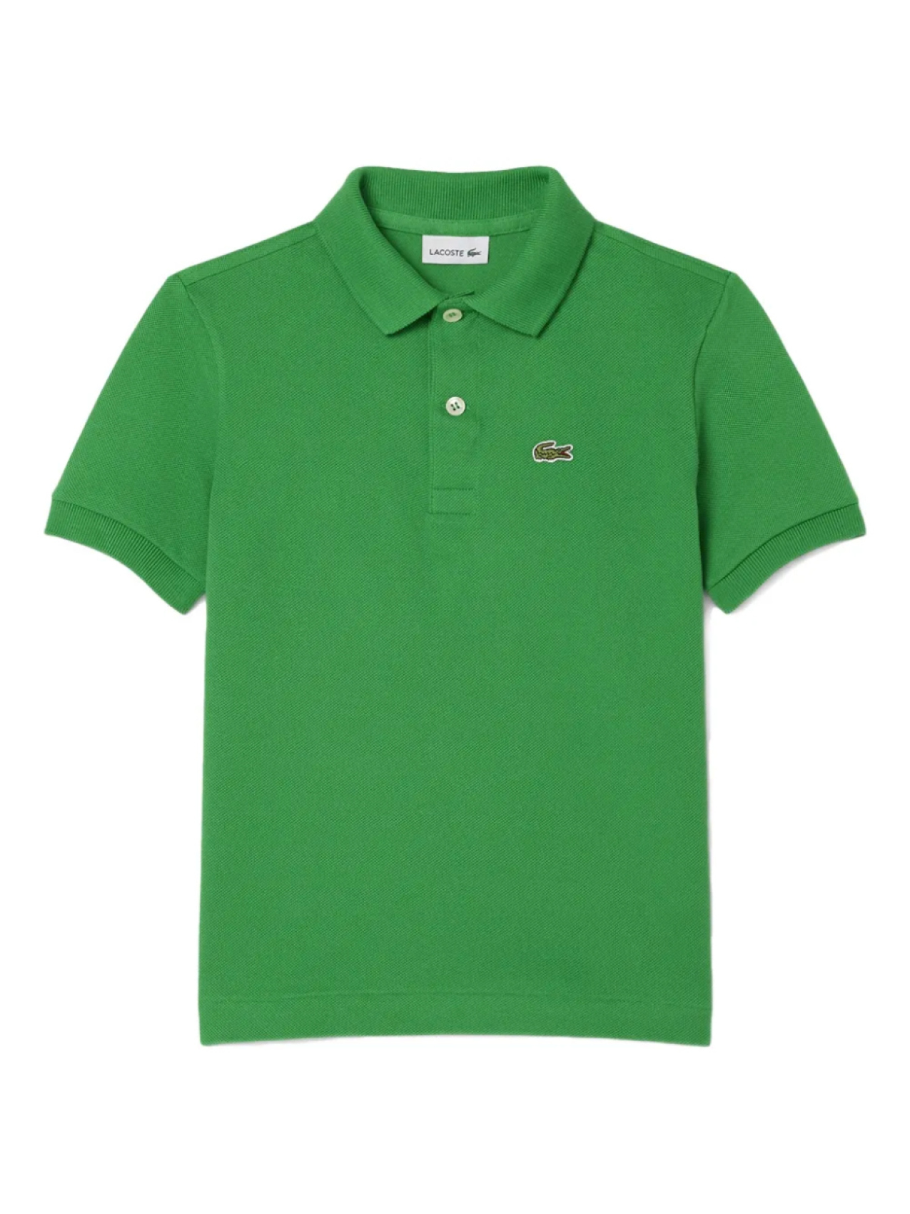 

Детская рубашка-поло Lacoste Kids с вышивкой под крокодила, зеленый
