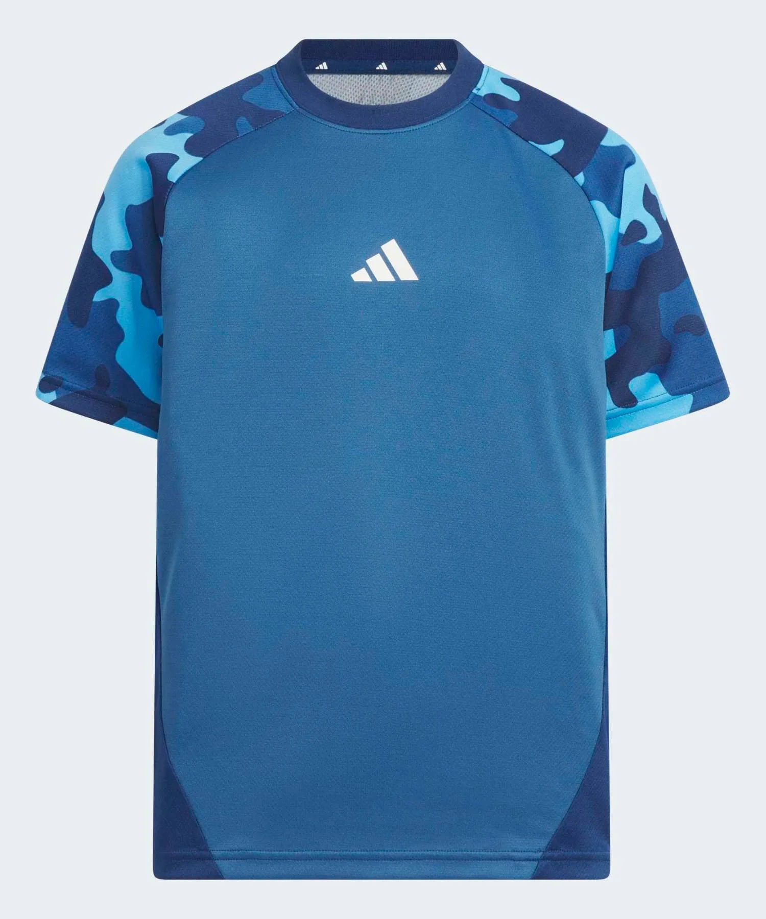 Детская футболка с камуфляжным принтом Essentials Camo Pack adidas синяя