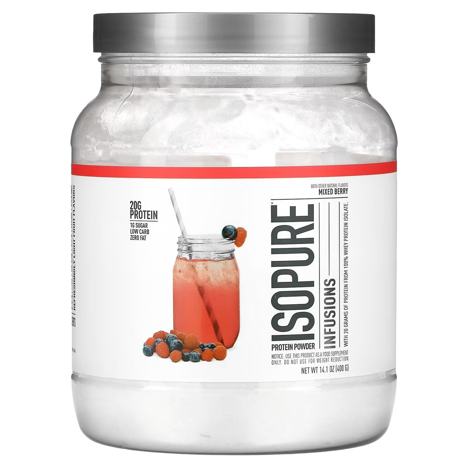 

Протеиновый порошок Infusions, ягодная смесь, 14,1 унции (400 г) Isopure