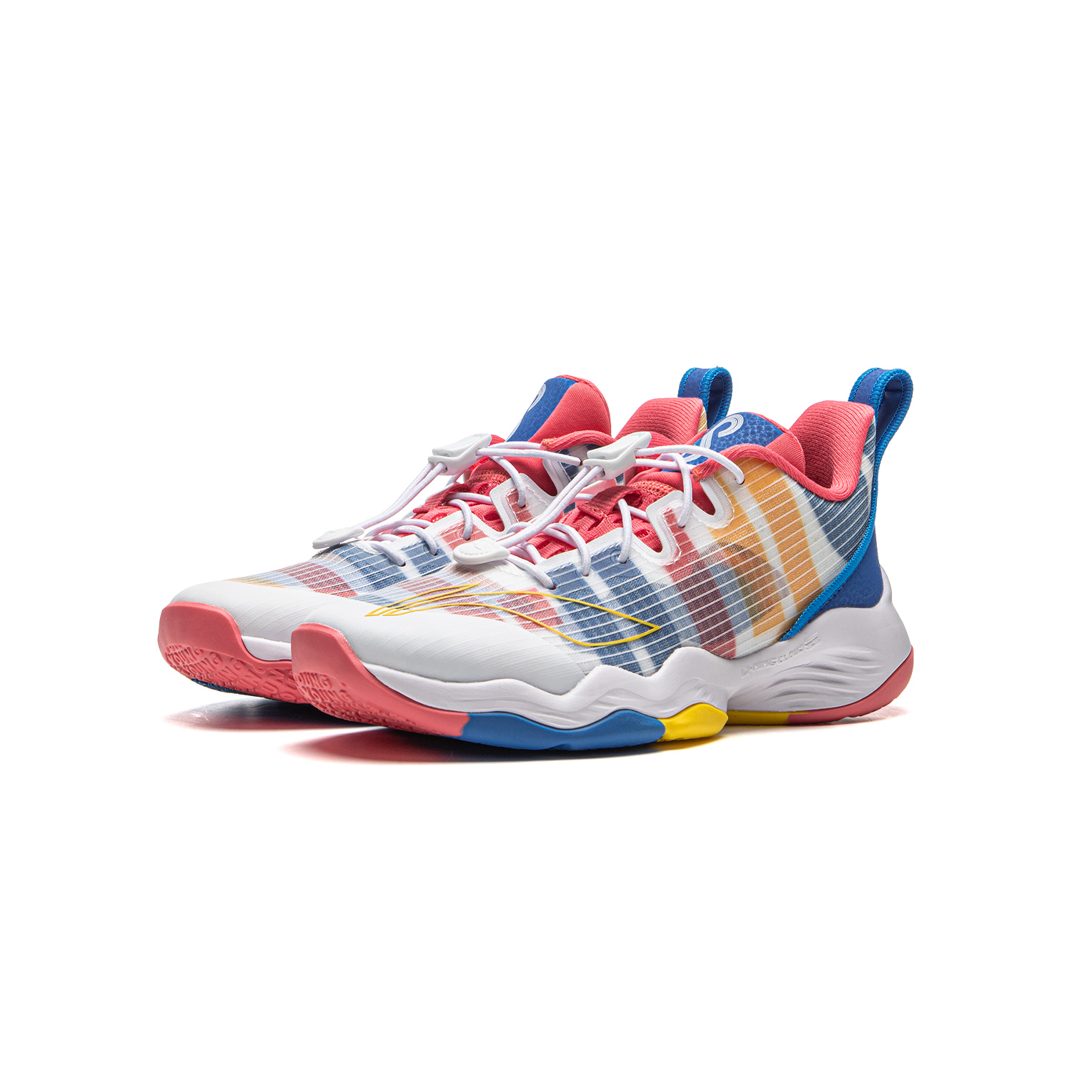 LINING YOUNG Кроссовки баскетбольные low-top с амортизацией rebound белый стандартный white/new french blue kids' — фото 4