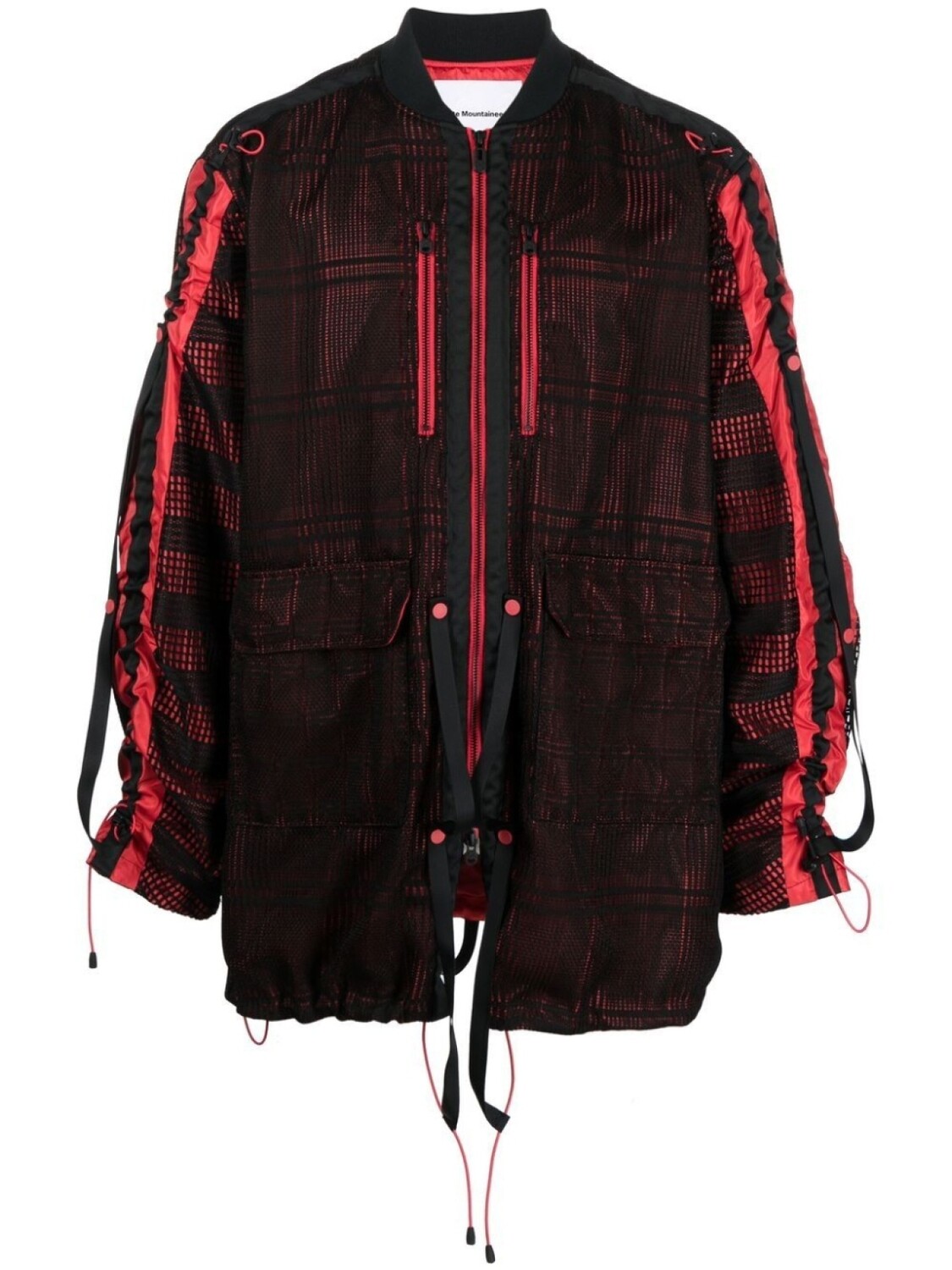 

White Mountaineering куртка на молнии с сетчатыми вставками, черный