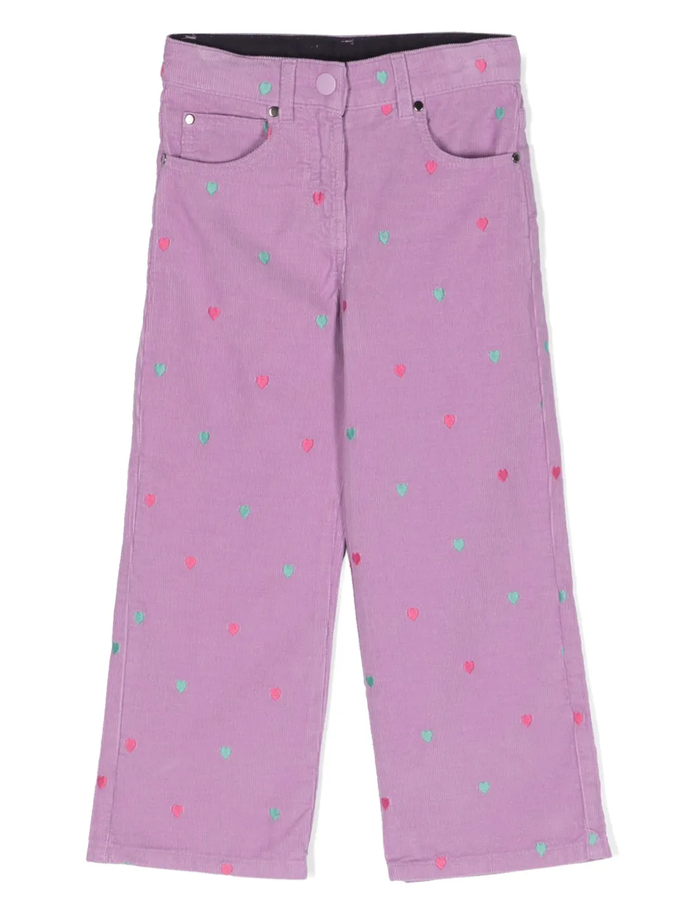 

Вельветовые брюки с вышивкой Stella McCartney Kids, фиолетовый