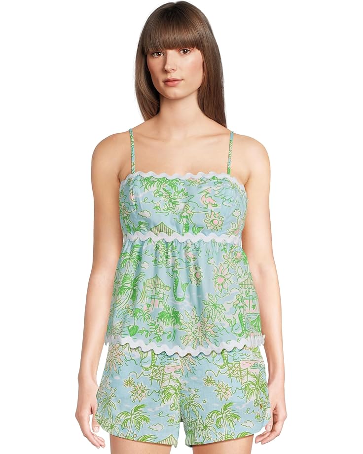 

Топ Lilly Pulitzer Jaydis Top, цвет Fresh Water Blue Sunbathers Bliss
