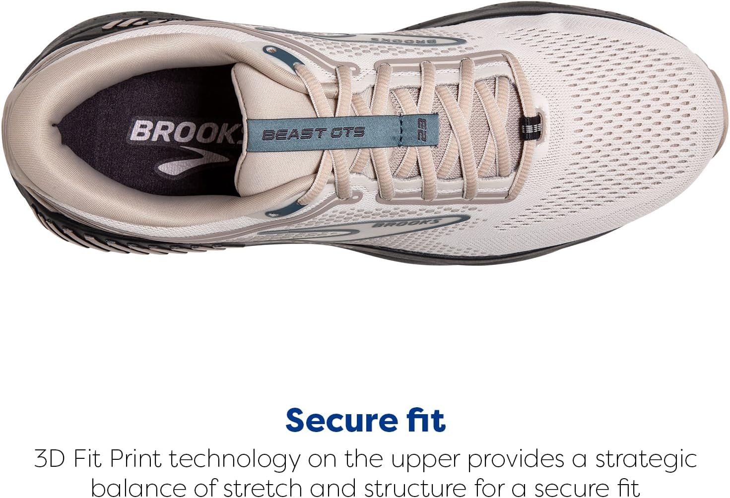 Мужские беговые кроссовки Brooks Beast GTS 23 с поддерживающей подошвой, белый/синий/серый — фото 4