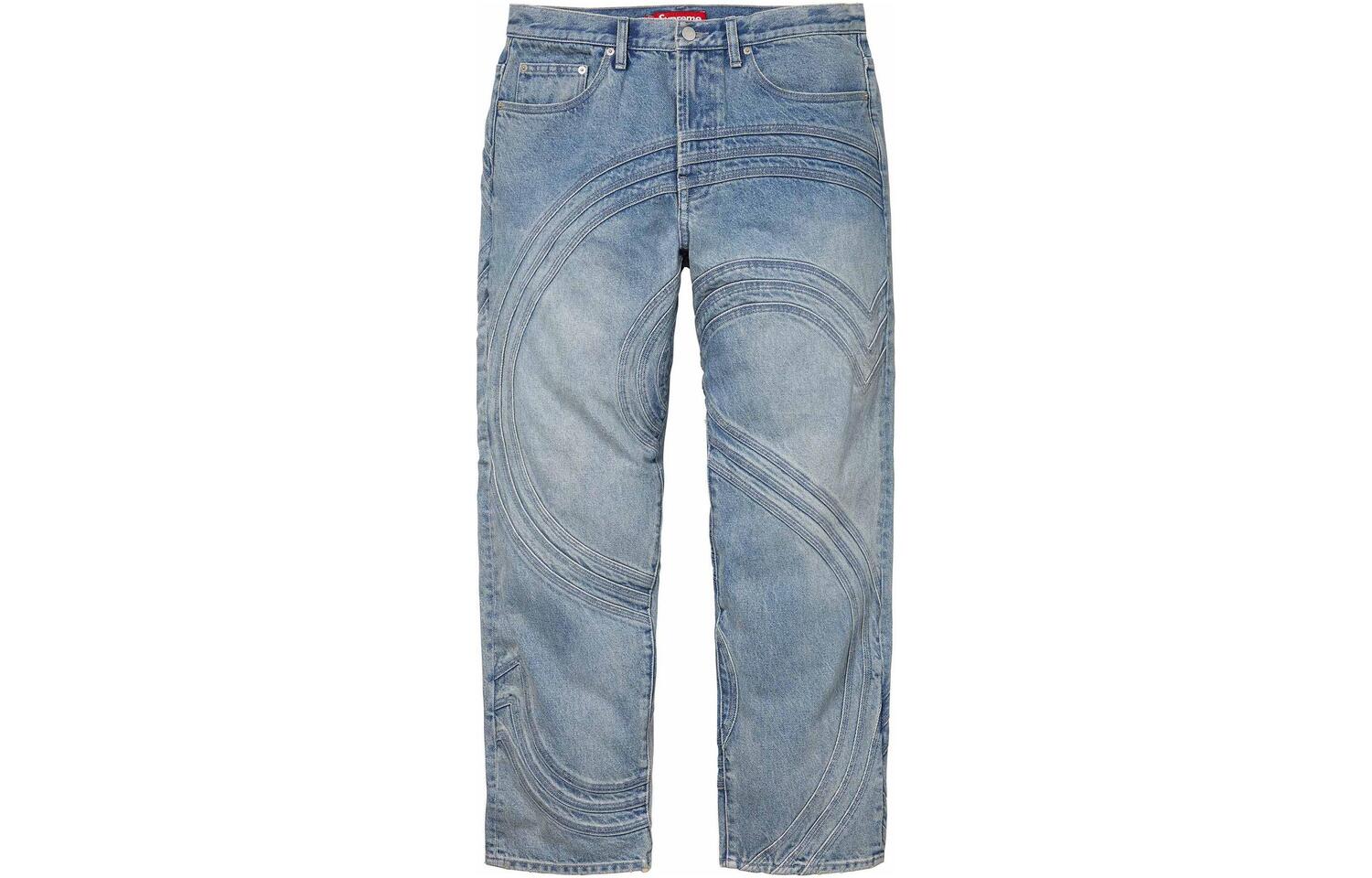 Джинсы свободного кроя с логотипом S Supreme, washed синий/washed синий — фото 2
