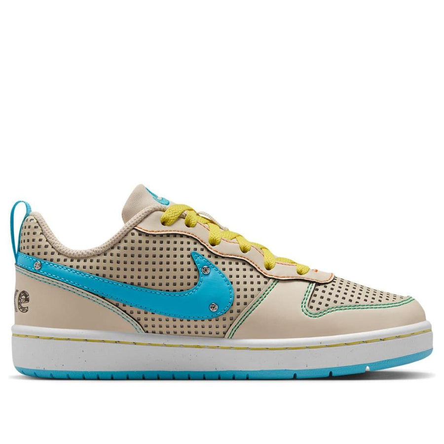 Кроссовки (GS) Nike Court Borough Low Recraft 'Sanddrift Phantom Opti Yellow Baltic Blue', желто-коричневый — фото 2