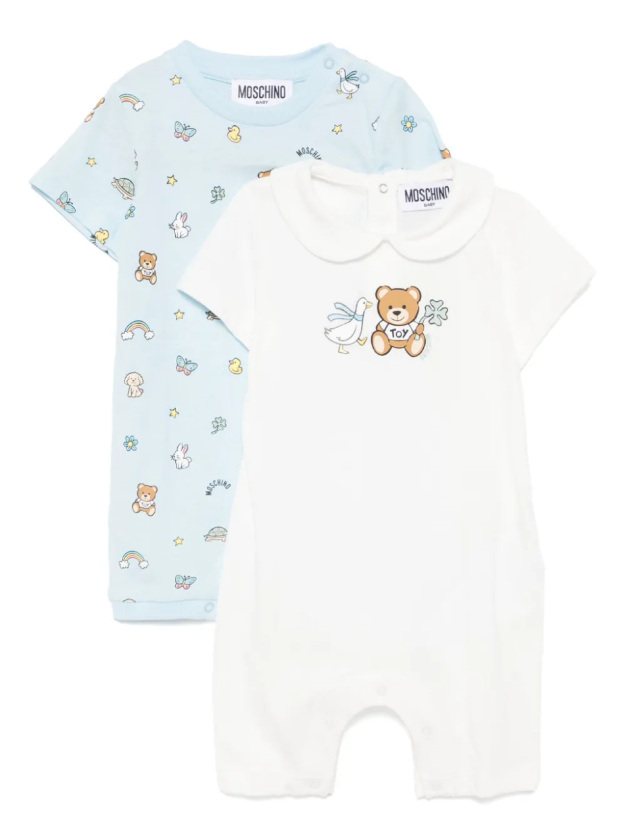 

Moschino Kids комплект из двух ромперов с графичным принтом, синий