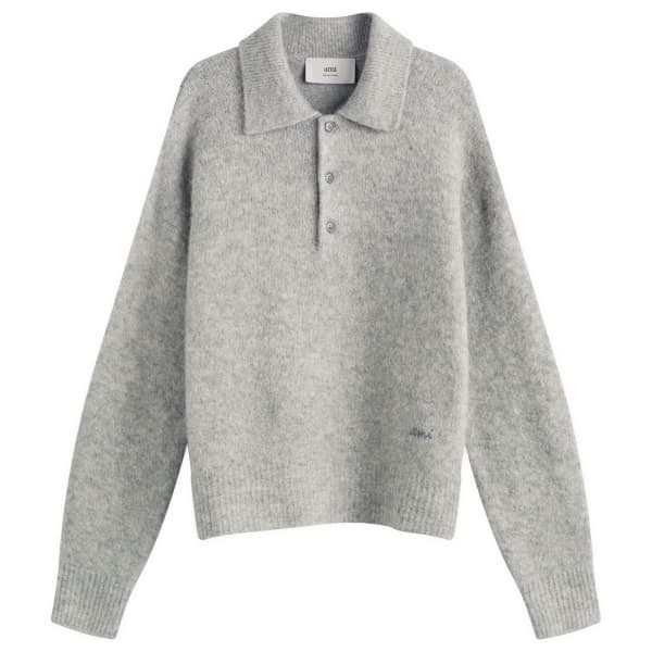 

Вязаное поло из шерсти и альпаки Ami Paris, Gris