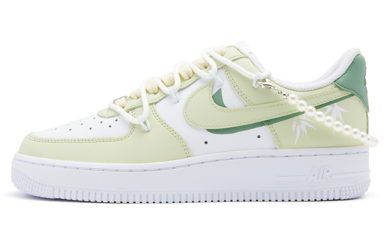 

Кроссовки Nike Air Force 1 Skateboarding Shoes Women's Low-top White/green, цвет Customized