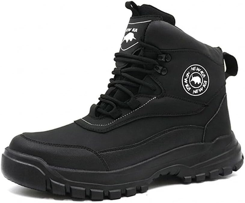 

Мужские защитные ботинки с стальными носками, ботинки с высоким вырезом против проколов, кожаная подошва, устойчивая к скольжению, коричневая, черный размер US Flowergirr