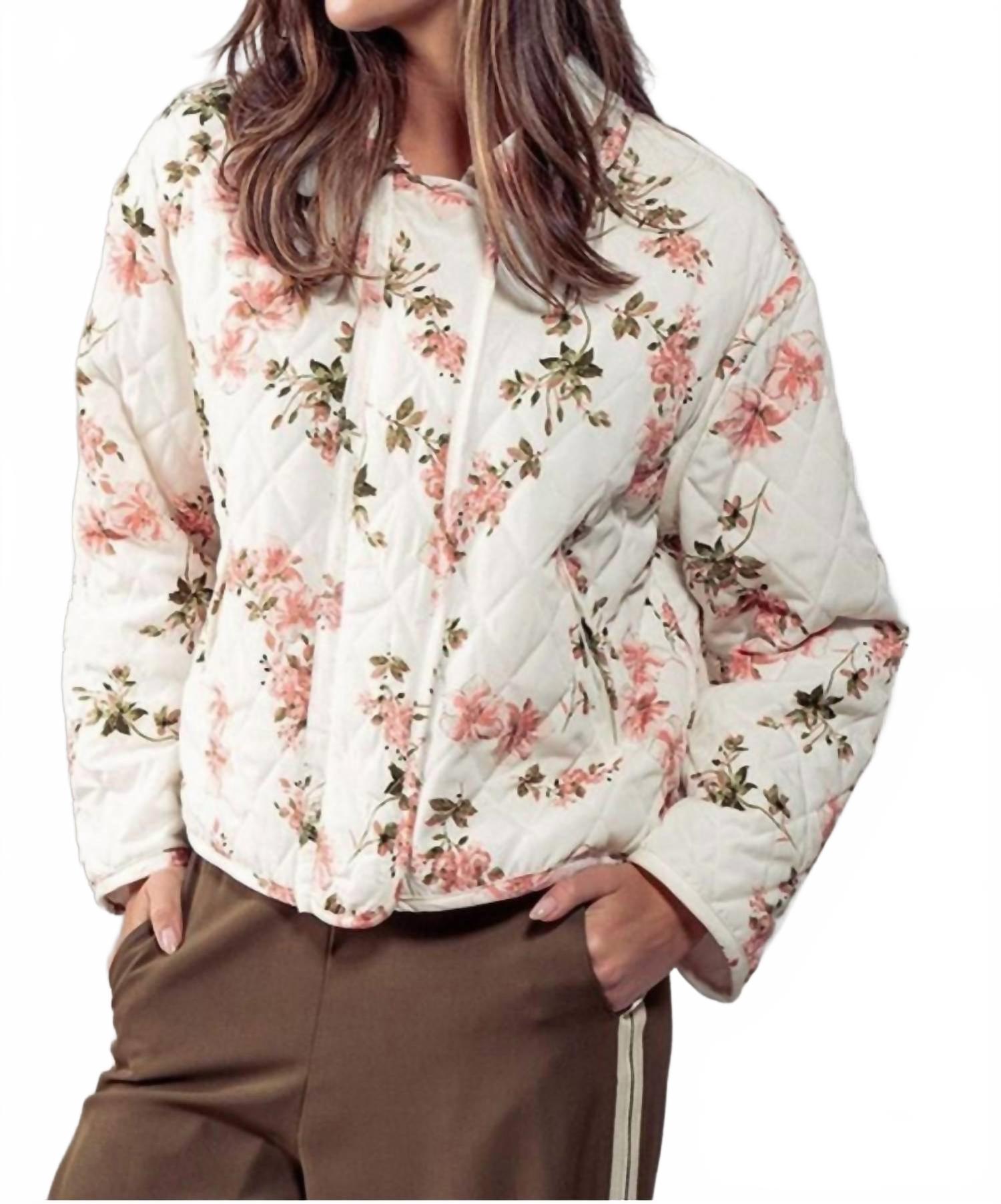 

Айвори бриллиантовый стеганый садовый бомбер Urban Daizy, слоновая кость