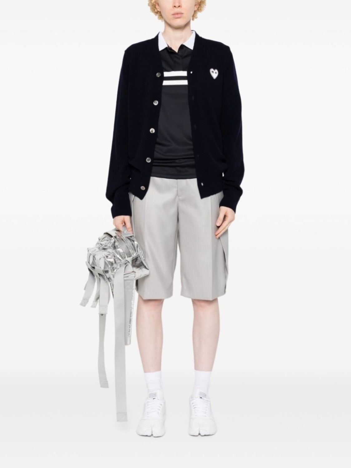 Comme Des Garçons Play шерстяной кардиган с нашивкой, синий — фото 2