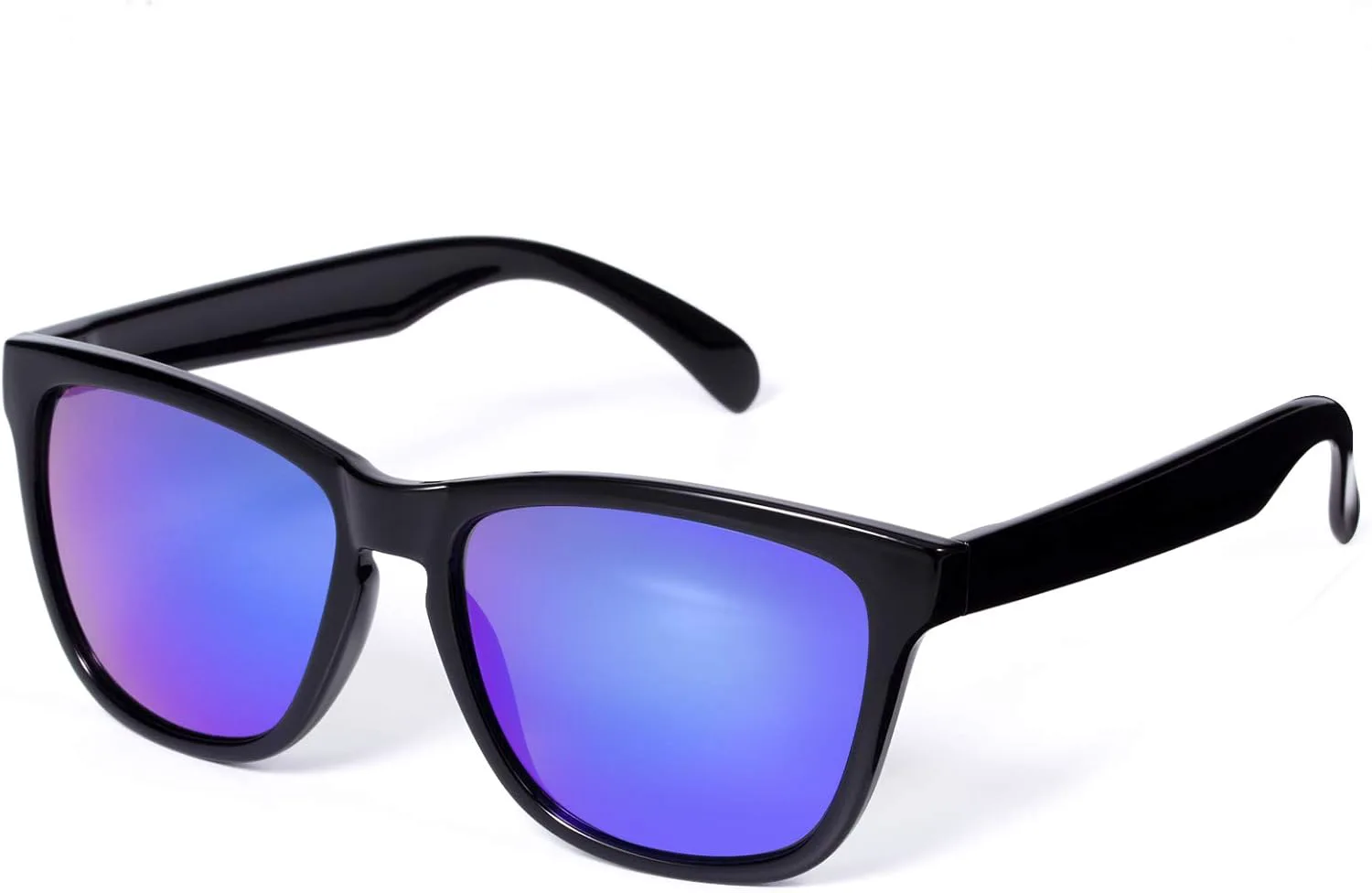 

Женские солнцезащитные очки COLOSSEIN, классическая квадратная оправа, зеркальные линзы UV400, подходят для пляжа, отдыха и вождения, C4 - Black/Blue Mirrored Lens