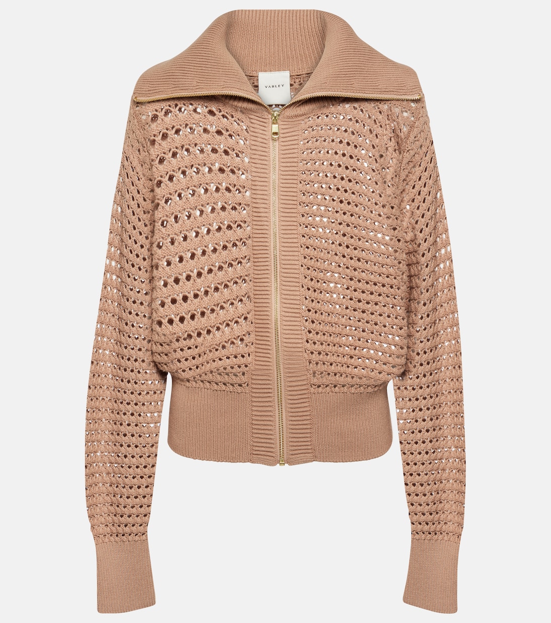 

Элоиза вязаный хлопковый кардиган на молнии Varley, Warm Taupe