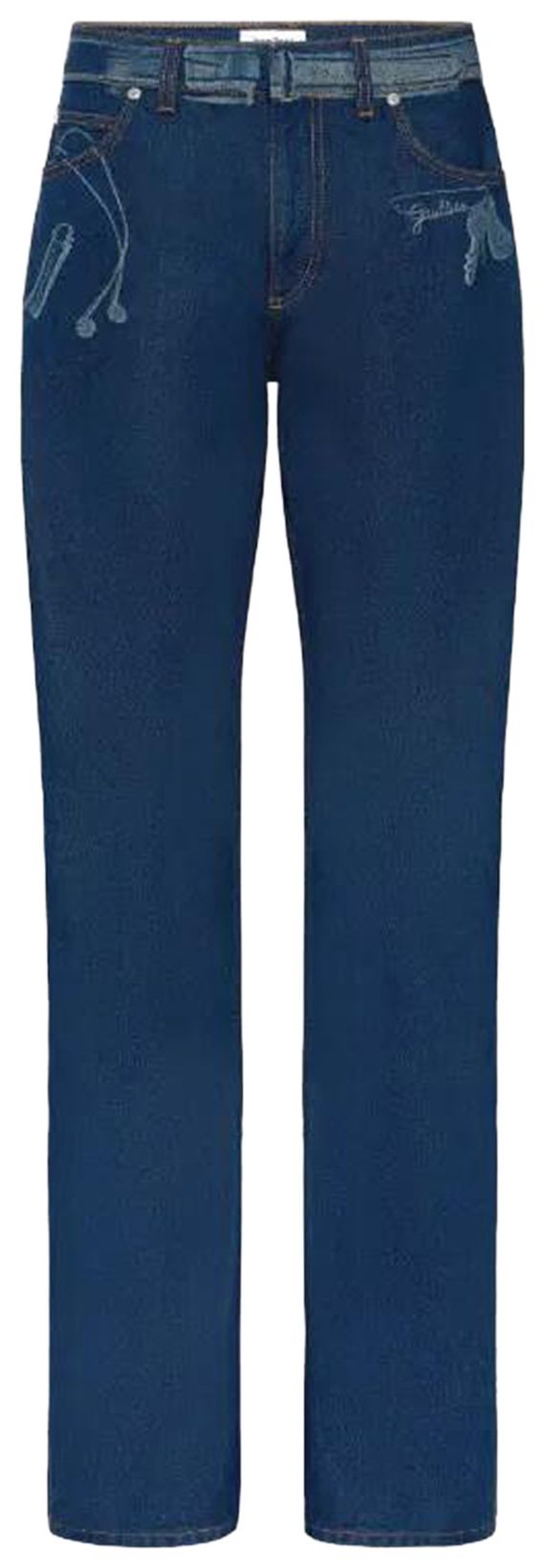 

Джинсы Jean Paul Gaultier с принтом в стиле тромп-л'ой «Винтажный синий»