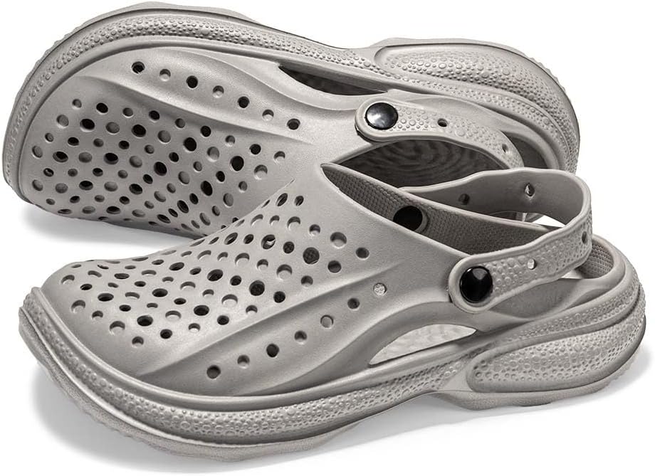 

Унисекс садовые сабо, женские и мужские садовые сабо, дизайн в виде линии, легкий материал EVA, противоскользящие и износоустойчивые, модные пляжные сандалии, для использования внутри дома и на улице Vtiao, серый